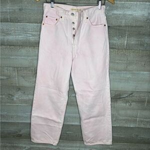 Levi’s size 28 Ribcage straight ankle Pink cropped Women's Jeans